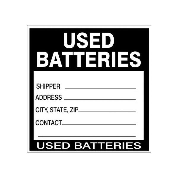 Used Batteries Shipper Address City State Zip Contact Used Batteries - HW-20754