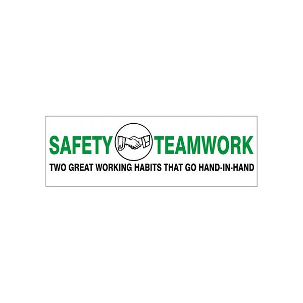Safety Picto Teamwork Two Great Working Habits That Go Hand banner. - SB-366
