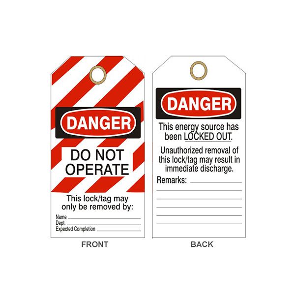 Danger Do Not Operate This Energy Source Has Been Locked Out Tags - ST-177