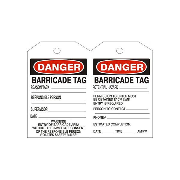 Danger Barricade Tags - ST-182