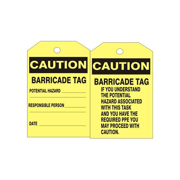 Caution Barricade Tag Potential Hazard Tag - ST-312