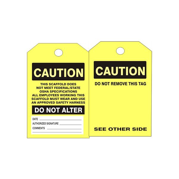 Caution Scaffold Tags - ST-713