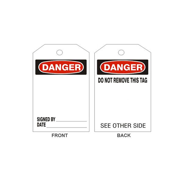 Danger Blank Tags - Back 1, Tagboard, 6.125X3