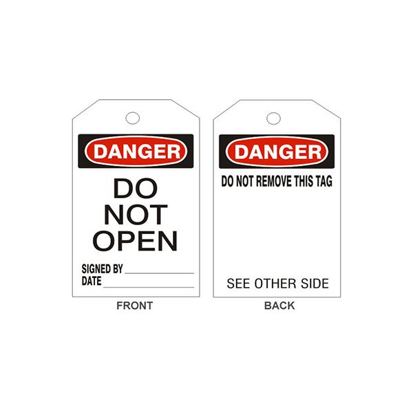 Danger Do Not Open Tags - Back 1, Tagboard, 6.125X3