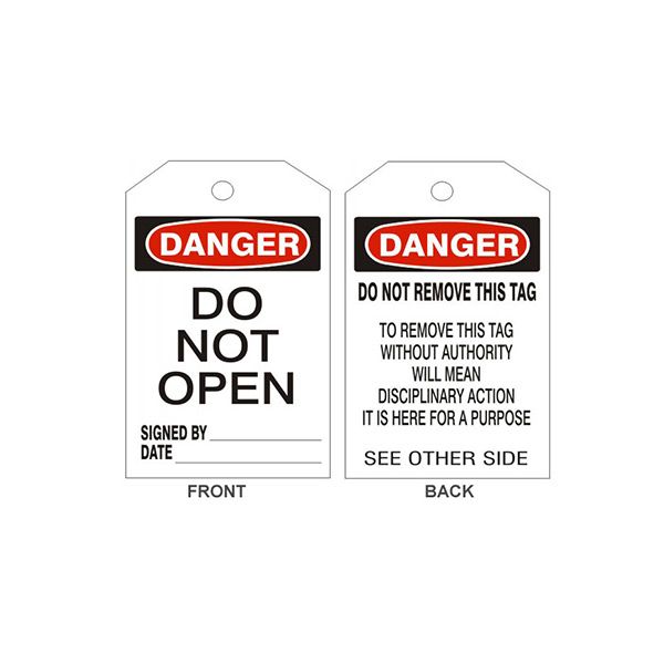 Danger Do Not Open Tags - Back 2, Tagboard, 6.125X3