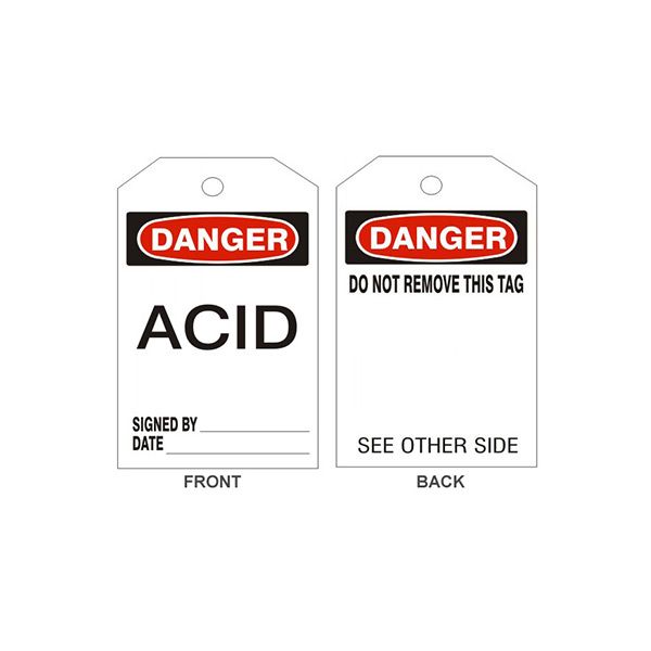Danger Acid Tags - Back 1, Tagboard, 6.125X3
