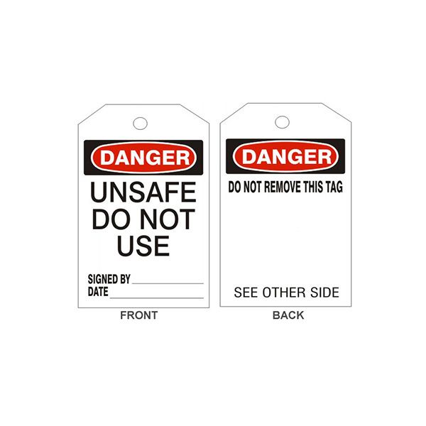 Danger Unsafe Do Not Use Tags - Back 1, Tagboard, 6.125X3