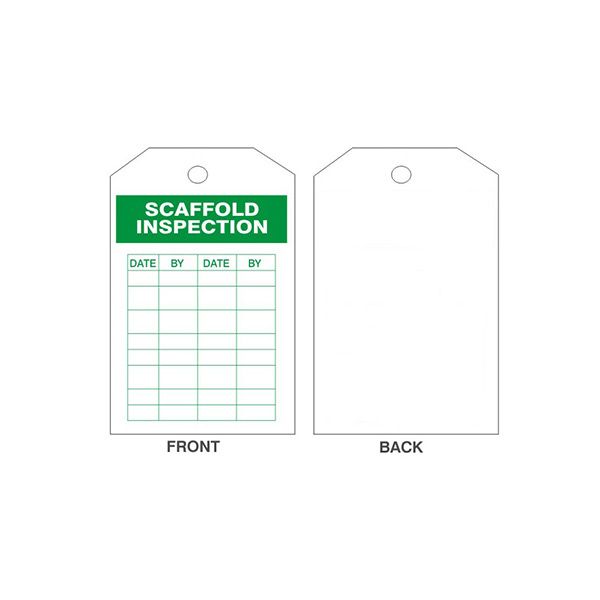 Scaffold Inspection Tag, Tagboard, 6.125X3