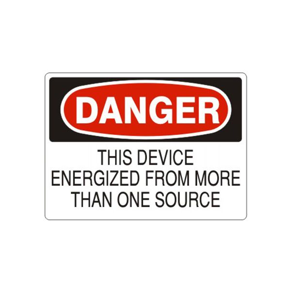 Danger: This Device Energized From More Than One Source, Plastic (.040), 14X20