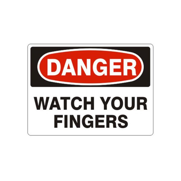 Danger: Watch Your Fingers sign, Adhesive Vinyl, 7X10