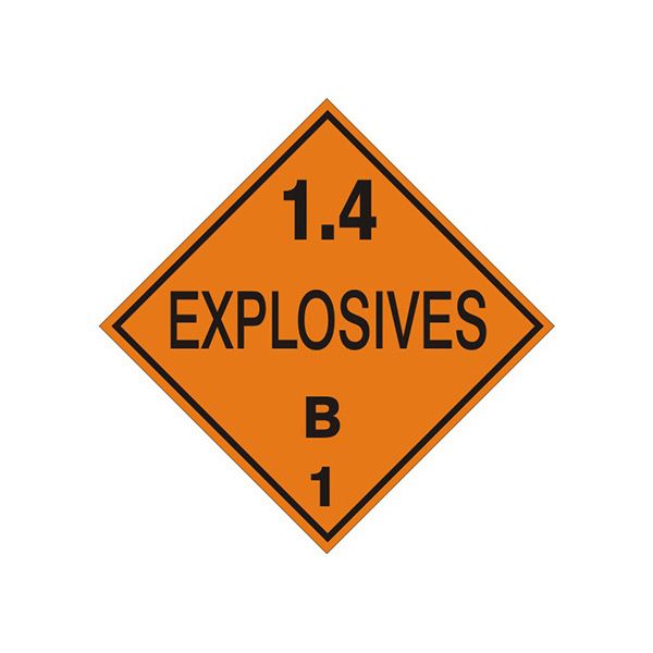 1.4 Explosives B - Class 1 Dot Placard, Magnetic, 10.75