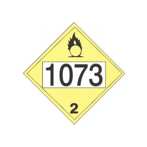 1073 Refrigerated Liquid Oxygen - Class 2 Dot Placard, Magnetic, 10.75