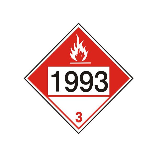 1993 Combustible Liquid With White Triangle - Class 3 Placard, Cardstock, 10.75