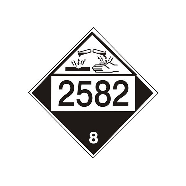 2582 Ferric Chloride Solution  - Class 8 Placard, Rigid Vinyl, 10.75