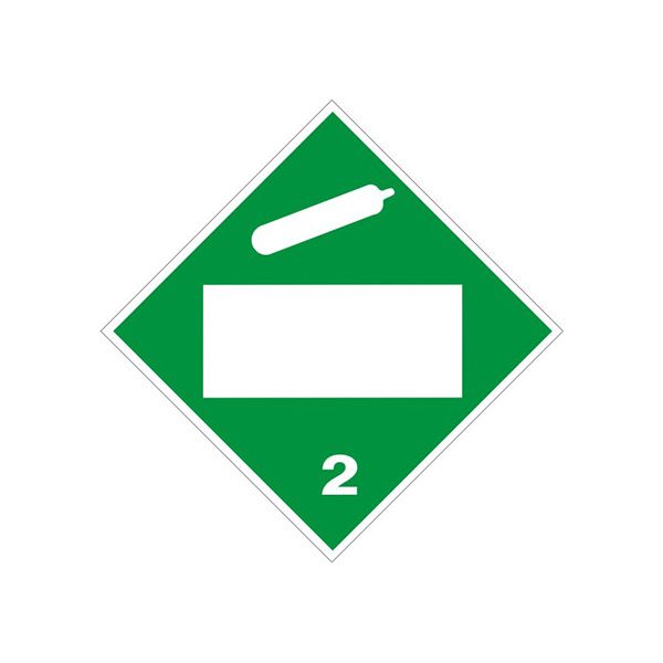 Non-Flammable Gas Picto Blank - Class 2 Dot Placard, Magnetic, 10.75