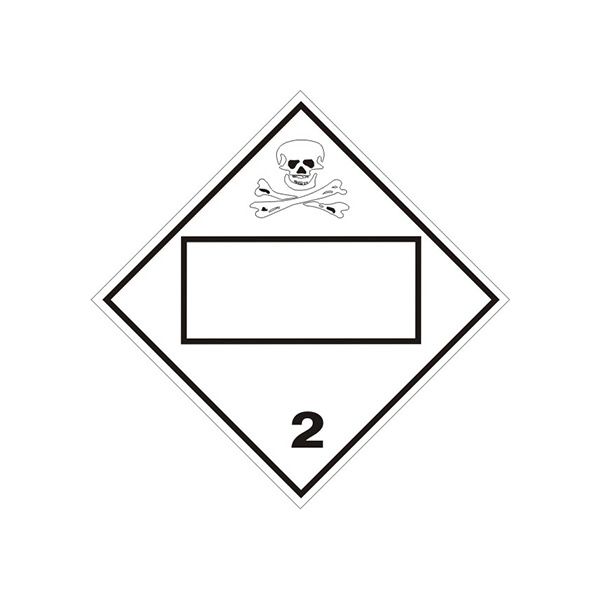 Poison/Toxic Gas Picto Blank - Class 2 Dot Placard, Cardstock, 10.75