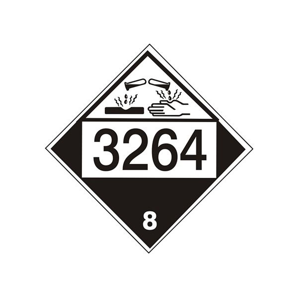 3264 Corrosive Liquid, Acidic, Inorganic - Class 8 Placard, Magnetic, 10.75