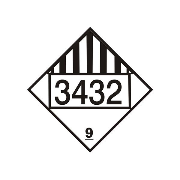 3432 Polychlorinated Biphenyls - Class 9 Placard, Cardstock, 10.75