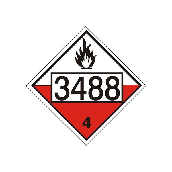 3488 Self Heating, Solid Organic - Class 4 Placard, Magnetic, 10.75
