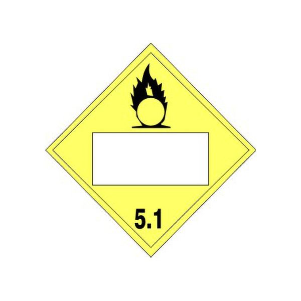 Oxidizer Blank 5.1 - Class 5 Placard, Rigid Vinyl, 10.75