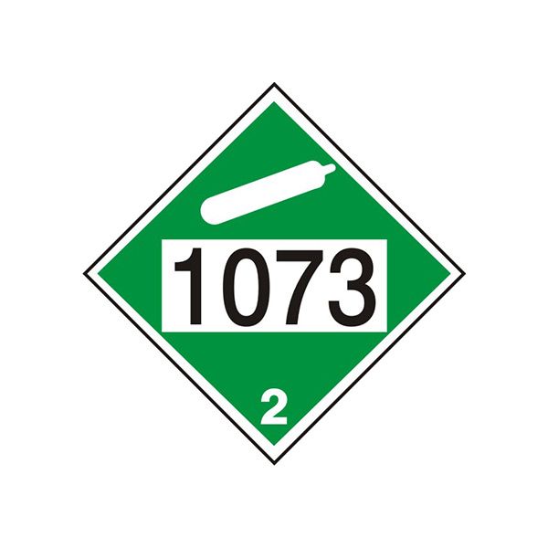 1073 Oxygen Refrigerated Cryogenic Liquid - Class 2 Dot Placard, Cardstock, 10.75