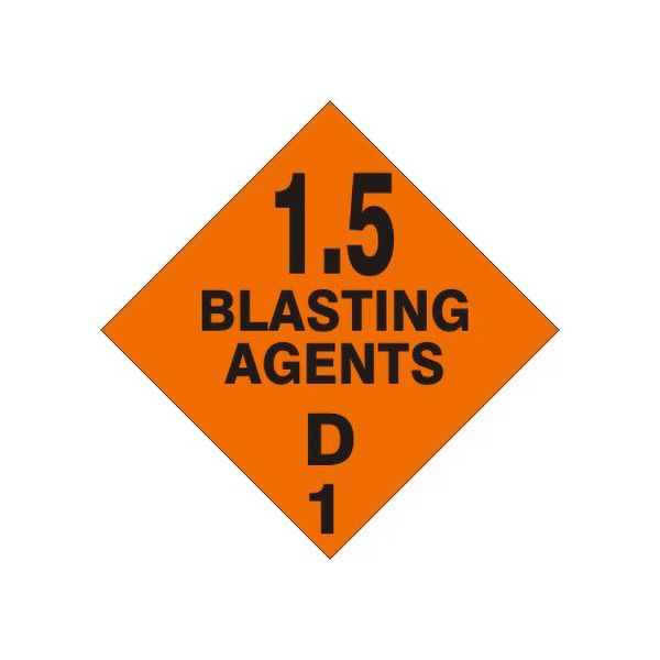 1.5 Blasting Agents D - Class 1 Dot Placard, Magnetic, 10.75