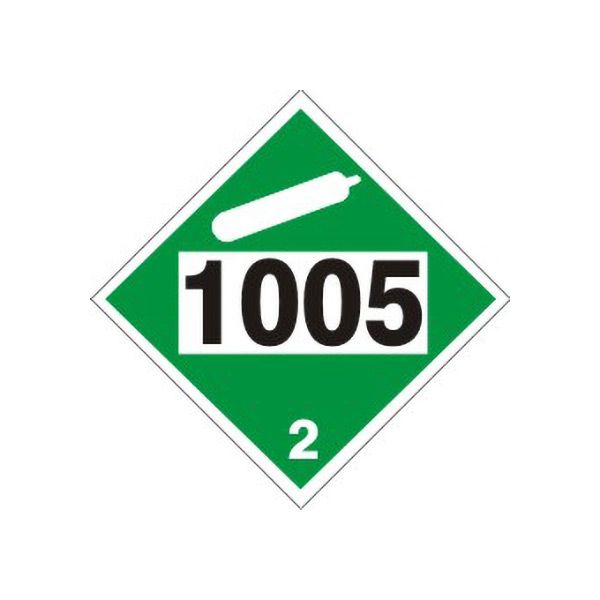 1005 Ammonia , Anhydrous - Class 2 Dot Placard, Rigid Vinyl, 10.75