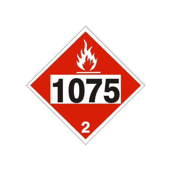1075  Butane  Lpg Liquified Petroleum Gas  Propane - Class 2 Dot Placard, Cardstock, 10.75