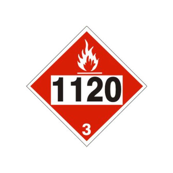 1120 Butanols - Class 3 Placard, Cardstock, 10.75
