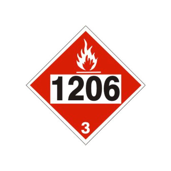 1206 Heptanes - Class 3 Placard, Rigid Vinyl, 10.75