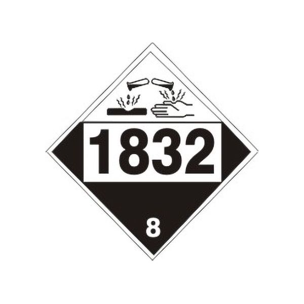 1832 Sulfuric Acid - Class 8 Placard, Magnetic, 10.75
