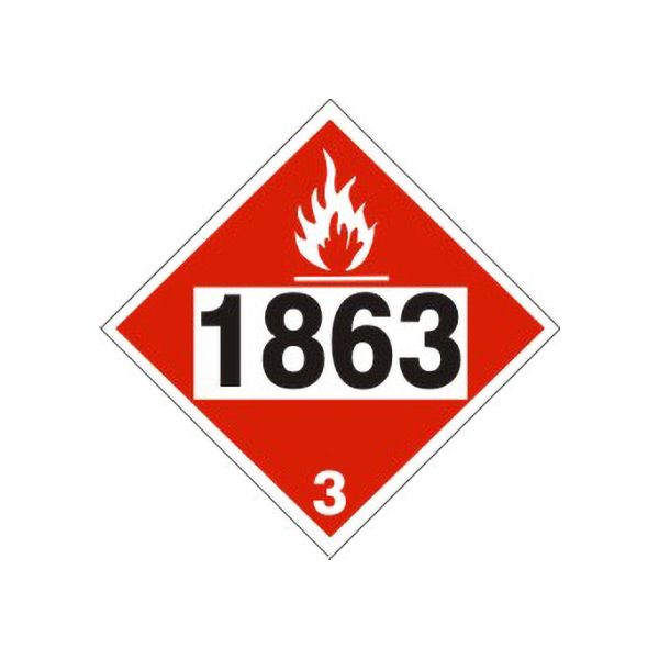 1863 Fuel, Aviation, Turbine, Engine - Class 3 Placard, Cardstock, 10.75