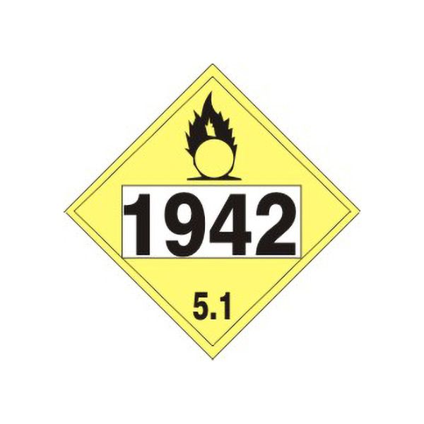 1942 Ammonium Nitrate - Class 5 Placard, Rigid Vinyl, 10.75