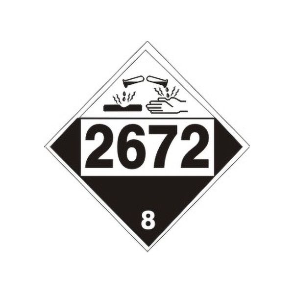 2672 Ammonia Solutions - Class 8 Placard, Cardstock, 10.75