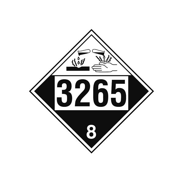 Corrosive Picto 3265 Corrosive Liquid  Acidic  Organic N.O.S. Class 8, Rigid Vinyl, 10.75