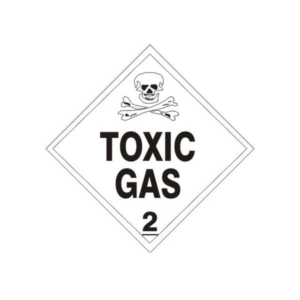 Toxic Gas With Picto - Class 2 Dot Placard, Rigid Vinyl, 10.75