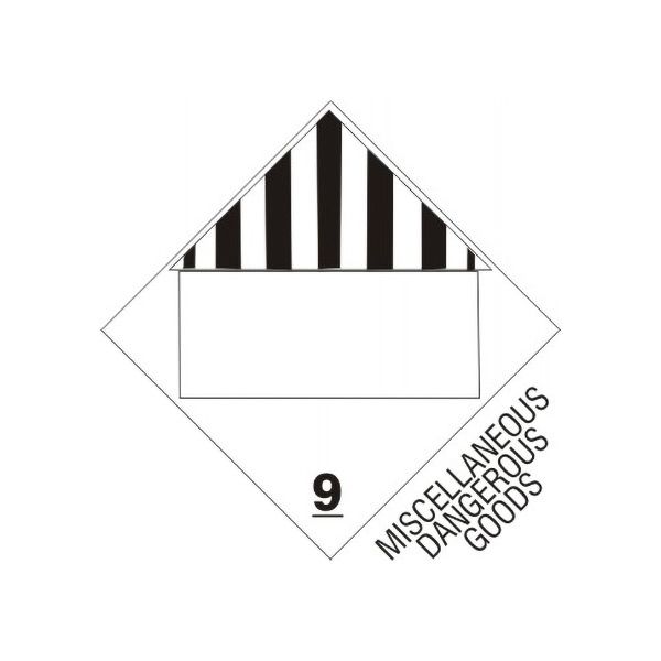 Miscellaneous Dangerous Goods Blank - Class 9 Placard, Magnetic, 10.75