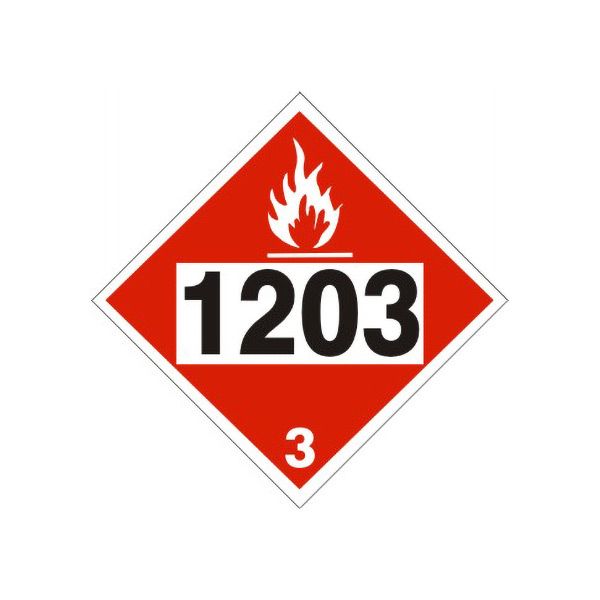 1203 Gasoline, Gasohol, Petrol - Class 3 Placard, Cardstock, 10.75