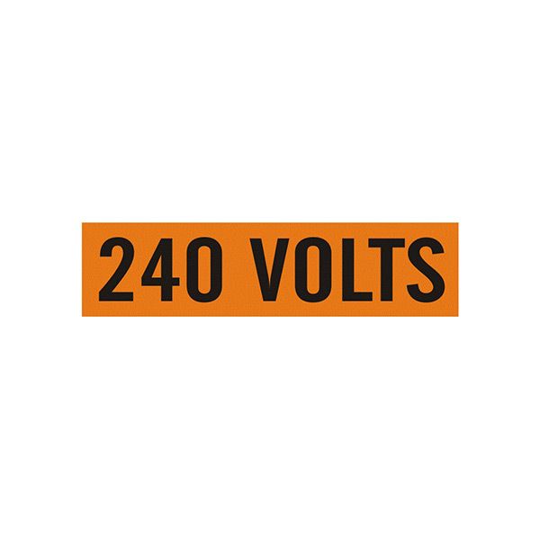 240 Volts - Pipe Marker sign, Adhesive Vinyl, .5X2.25