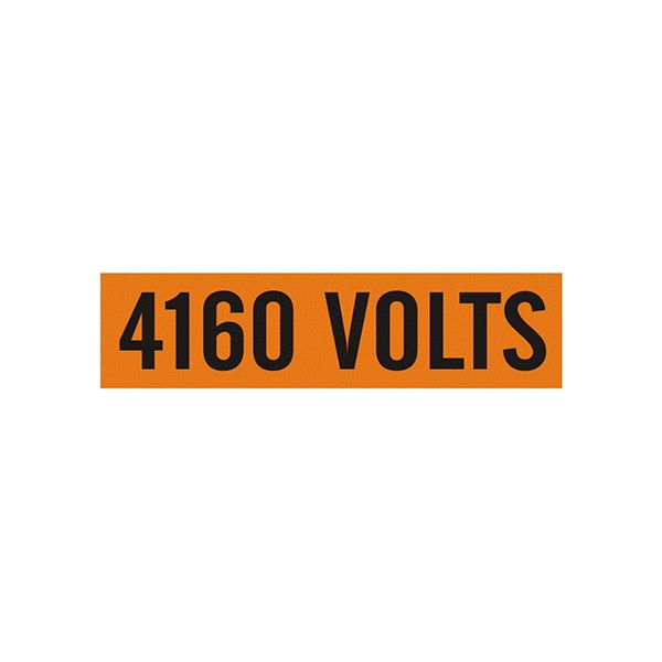 4160 Volts Style Ec 10/Per Sheet sign, Adhesive Vinyl, .5X2.25
