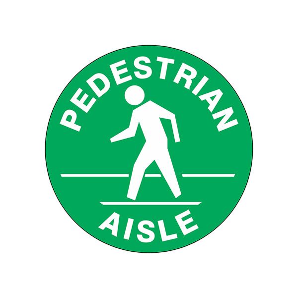 Pedestrian Aisle Picto Floor Decal Glow, Anti-Slip Glow, 17”