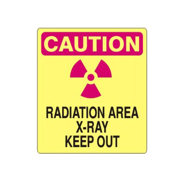 Caution-Radiation Area X-Ray Keep Out Radiation Symbol sign, Adhesive Vinyl, 7X10