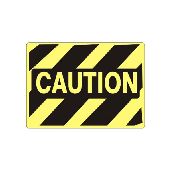 Caution  With  Black & Yellow Stripes sign, Adhesive Vinyl, 14X20