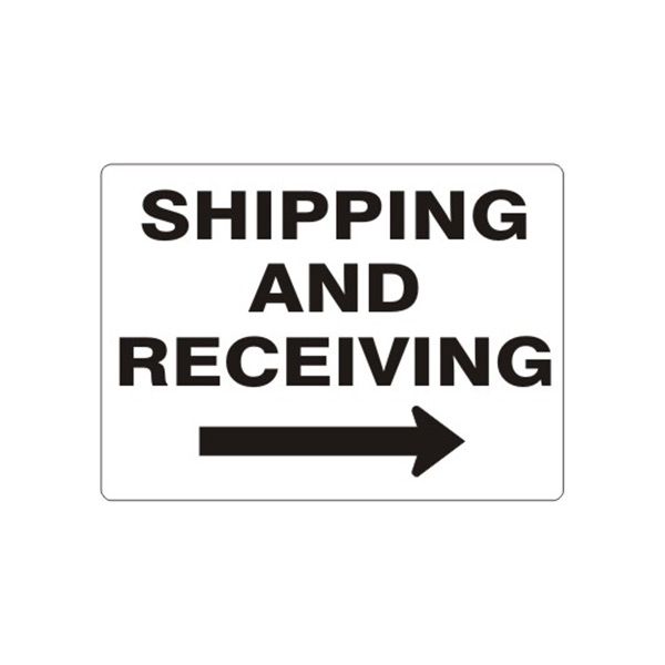 Shipping And Receiving Arrow  Right sign, Adhesive Vinyl, 14X20