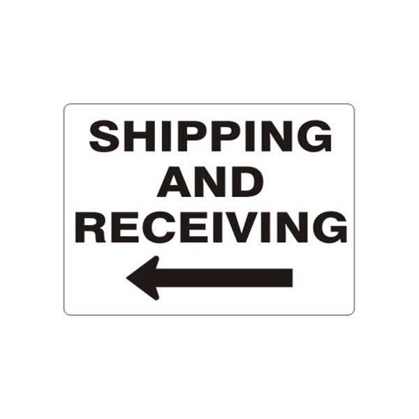 Shipping And Receiving Arrow  Left sign, Adhesive Vinyl, 14X20