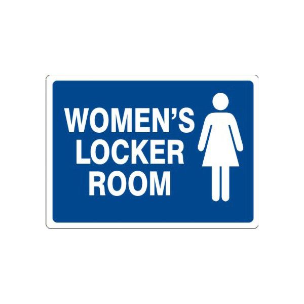 Women’S Locker Room With Woman Picto sign, Adhesive Vinyl, 10X14