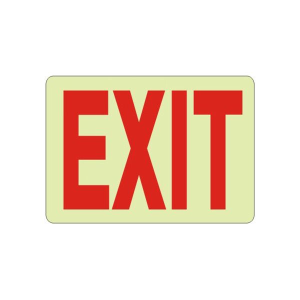 Exit Sign Glow, Glow Self-Adhesive, 10X14
