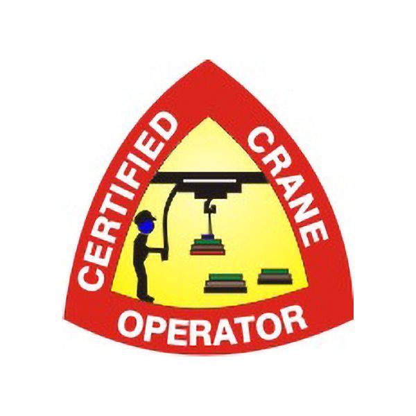Certified Crane Operator With  Crane – Helmet / Hard Hat Markers, Reflective Adhesive Vinyl, 2X2
