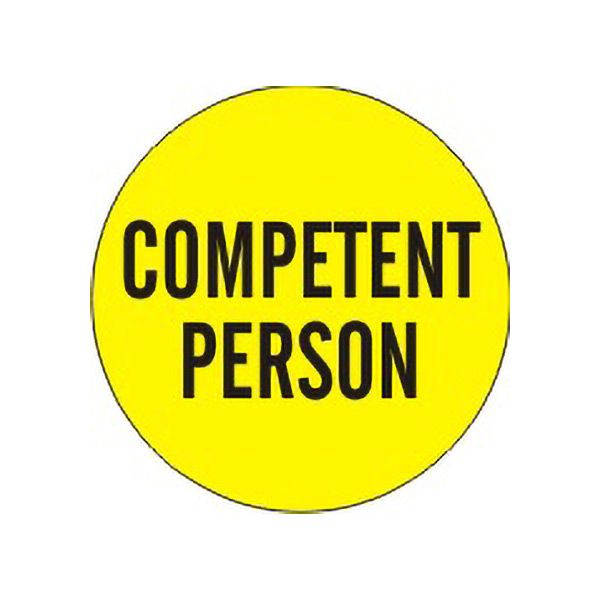 Competent Person   – Helmet / Hard Hat Markers, Reflective Adhesive Vinyl, 2X2