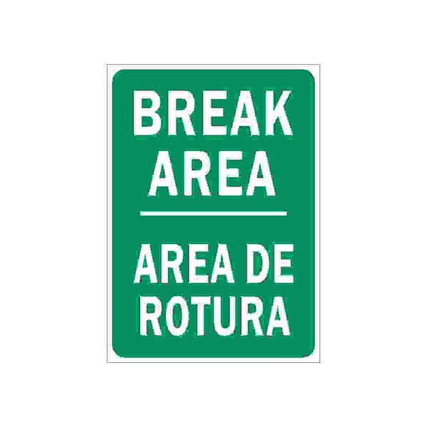 Break Area Bilingual, Plastic (.040), 20X14